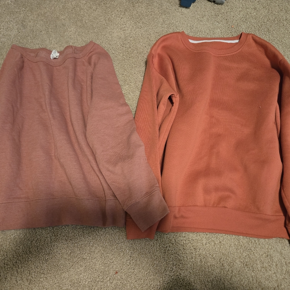 Women's Pink and Orange Sweater Set Xs